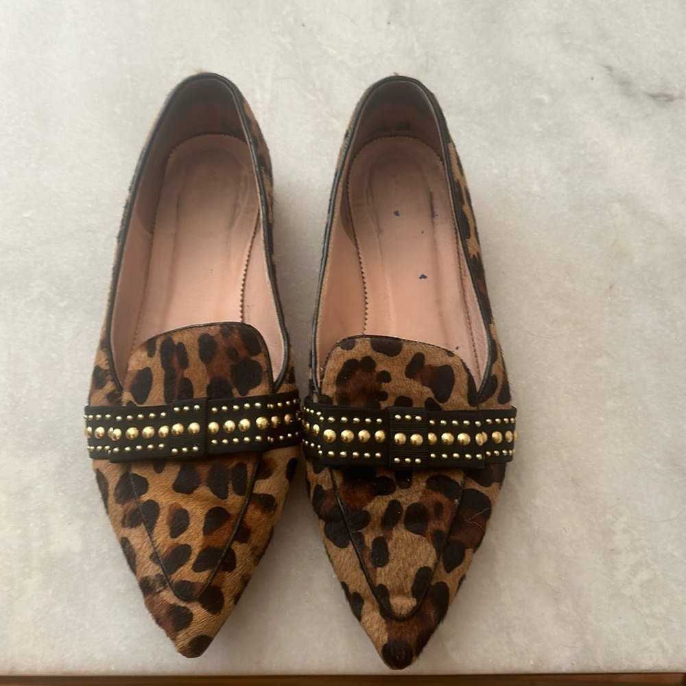 Jcrew cheetah, calf-hair loafer